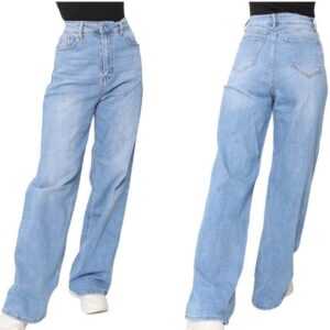 HELLO MISS Gerade Jeans Bereite Jeans, Trending Wide Leg Jeans Hose, Modisch Jeans breites Bein