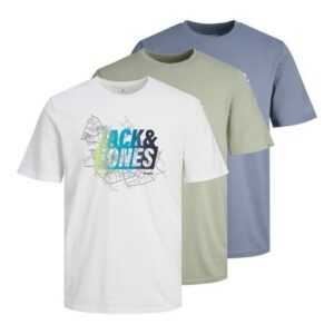 Jack & Jones Junior T-Shirt (3-tlg) JCOMAP SUMMER LOGO TEES/S CREW 3PK MP JNR