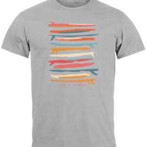 Neverless Print-Shirt Herren T-Shirt Surfboards South Beach California USA Sommer Surfing Fa mit Print