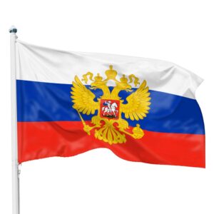 Russland Flagge mit Wappen