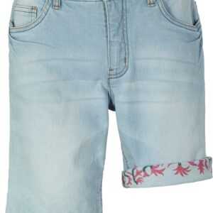 Stretch-Jeans-Bermuda mit farbigem Umschlag