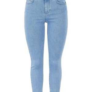 pieces Skinny-fit-Jeans - cropped fit Hose - PCDELLY SKN MW CR MB48 NOOS BC