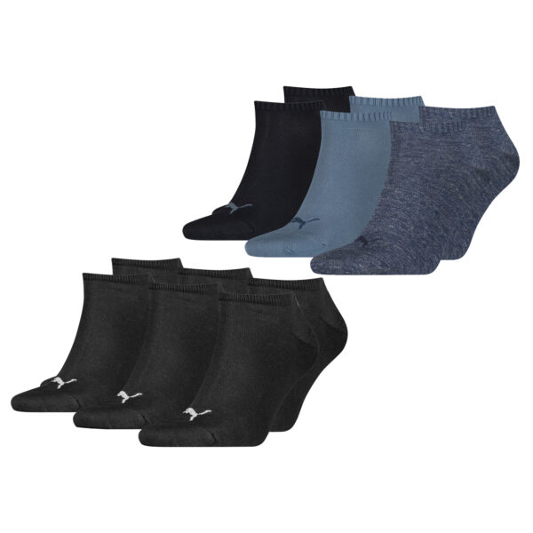 PUMA Unisex Herren Damen Sneaker Socken Baumwolle Sportsocken Füßlinge PLAIN - 6er 9er 12er Multipack