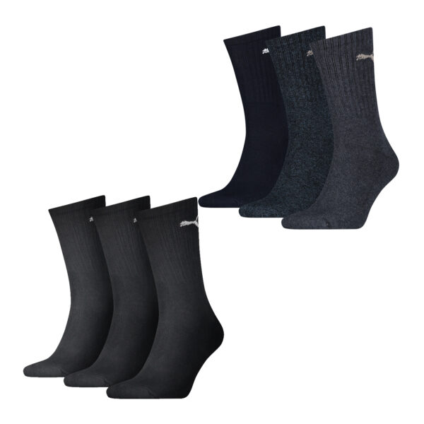 Puma Herren Damen Basic Unisex Crew Baumwolle Sport Socken - 6er 9er 12er Mulitipack