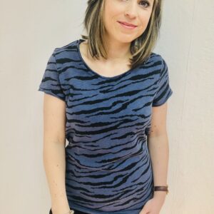 Munich Freedom Kurzarm Shirt mit Zebra-Print blue