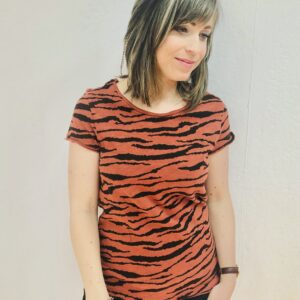 Munich Freedom Kurzarm Shirt mit Zebra-Print terracotta