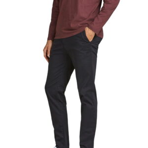 Jack & Jones Herren Chino Hose JJIMARCO JJBOWIE SA - Slim Fit - Schwarz - Black