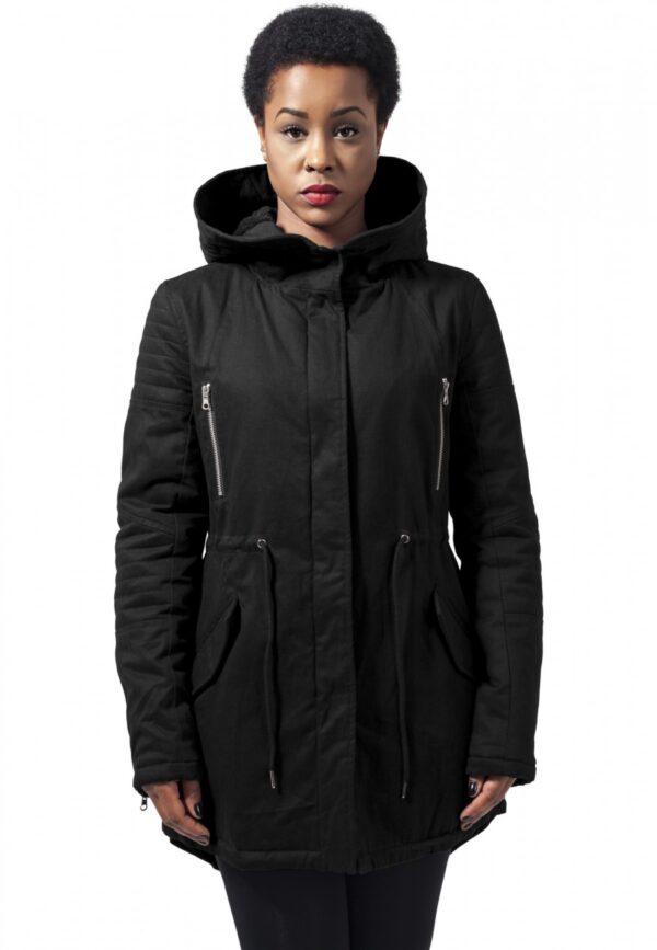 Urban Classics Damen Jacke Ladies Sherpa Lined Cotton Parka