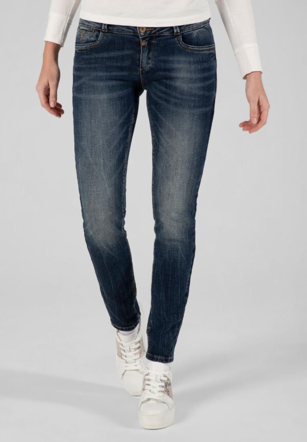 Timezone Damenjeans Slim EnyaTZ blue worn out wash