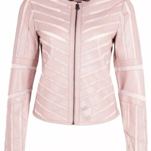 Gipsy Damen Lederjacke GGSuri in rose mit Mesh-Einsätzen