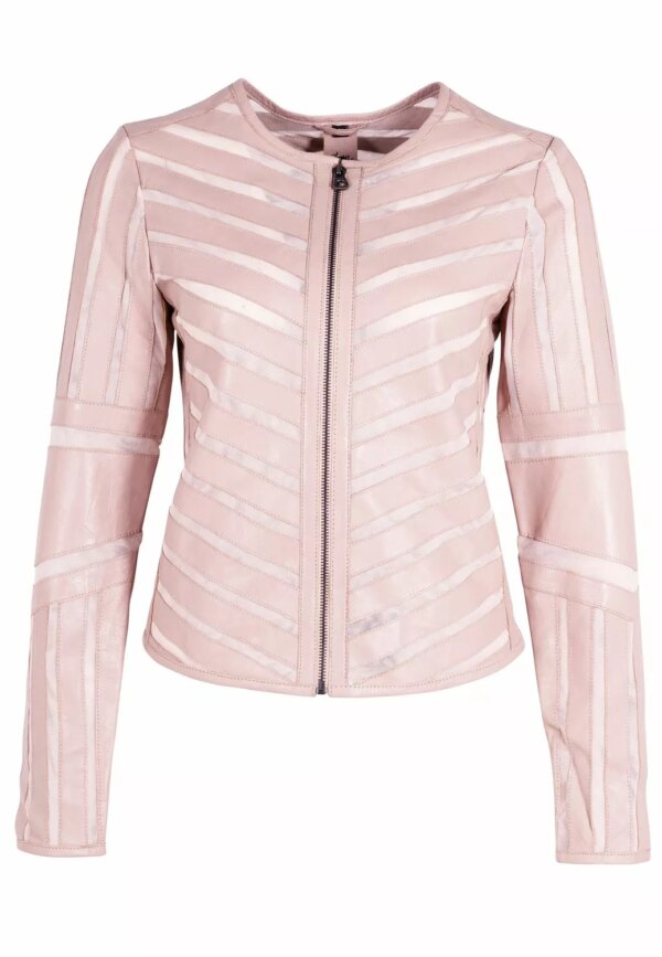 Gipsy Damen Lederjacke GGSuri in rose mit Mesh-Einsätzen