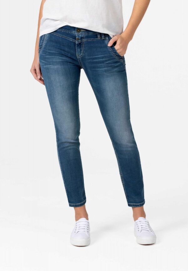 Timezone 7/8 Damenjeans Slim NaliTZ blue denim wash