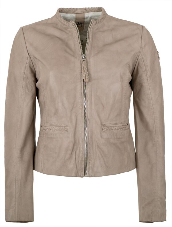 Gipsy Damen Lederjacke GWZai S22 Lastav in silver grey