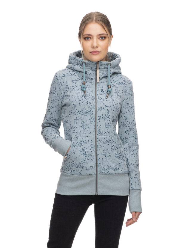 Ragwear Sweatjacke Neska Flowery Zip stone blue