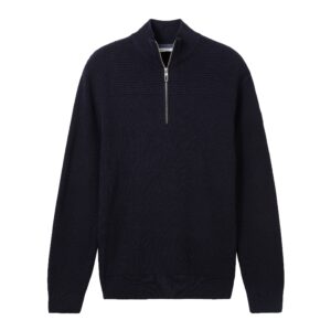 Tom Tailor Stehkragenpullover Structured Knit dunkelblau