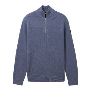 Tom Tailor Stehkragenpullover Structured Knit blau