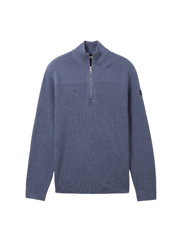 Tom Tailor Stehkragenpullover Structured Knit blau