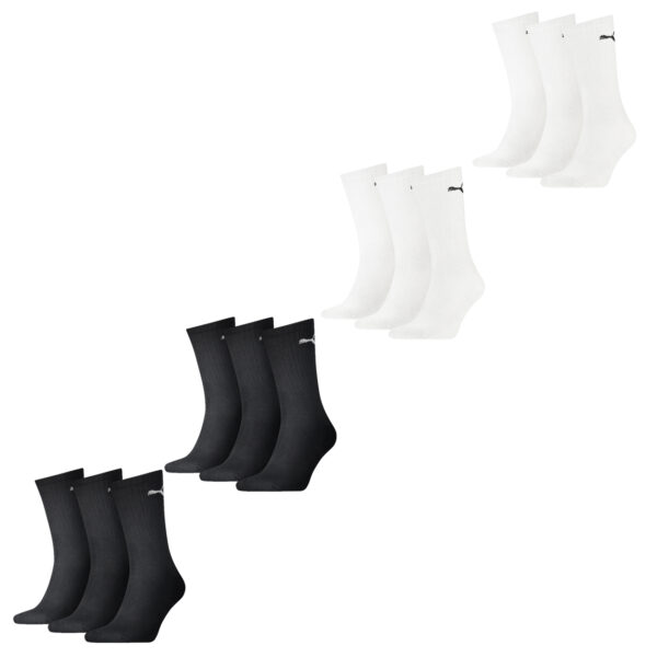 Puma Herren Damen Basic Unisex Crew Baumwolle Sport Socken - 6er 9er 12er Mulitipack