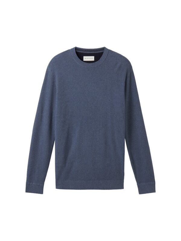 Tom Tailor Rundhalspullover Structured Knit blau