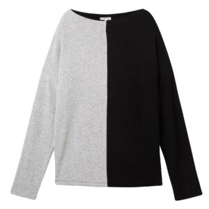 Tom Tailor Denim Pullover Colorblock black and grey